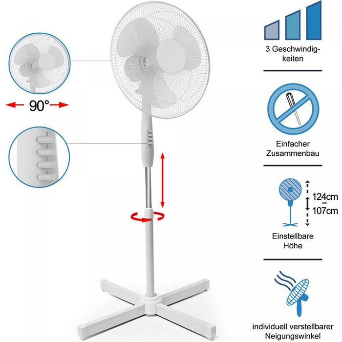 Ito WLSF-4043: 40 cm standaard oscillerende ventilator - Bivakshop
