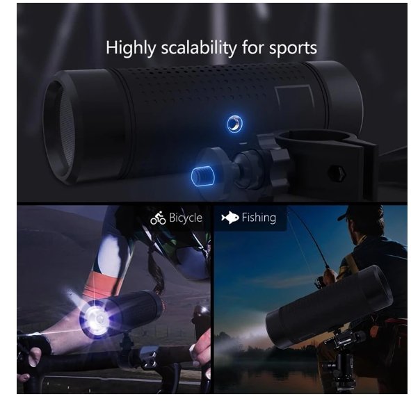 JAKCOM OS2 - Outdoor - Bluetooth speler - Subwoofer Bass Speakers - 5200mAh Power Bank + LED licht - Bivakshop