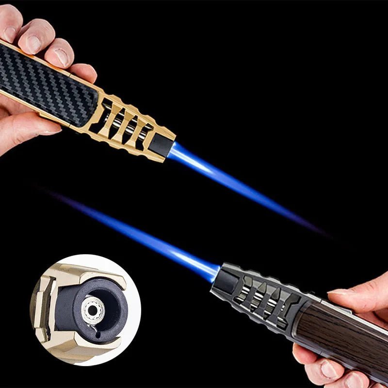 Jobon metal outdoor winddicht turbine aansteker - Krachtige blauwe vlam - Ideaal voor BBQ, lassen en meer! - Bivakshop