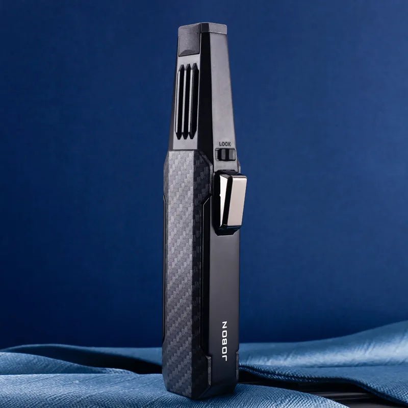 Jobon metal outdoor winddicht turbine aansteker - Krachtige blauwe vlam - Ideaal voor BBQ, lassen en meer! - Bivakshop