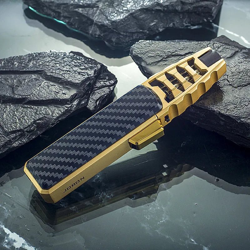 Jobon metal outdoor winddicht turbine aansteker - Krachtige blauwe vlam - Ideaal voor BBQ, lassen en meer! - Bivakshop