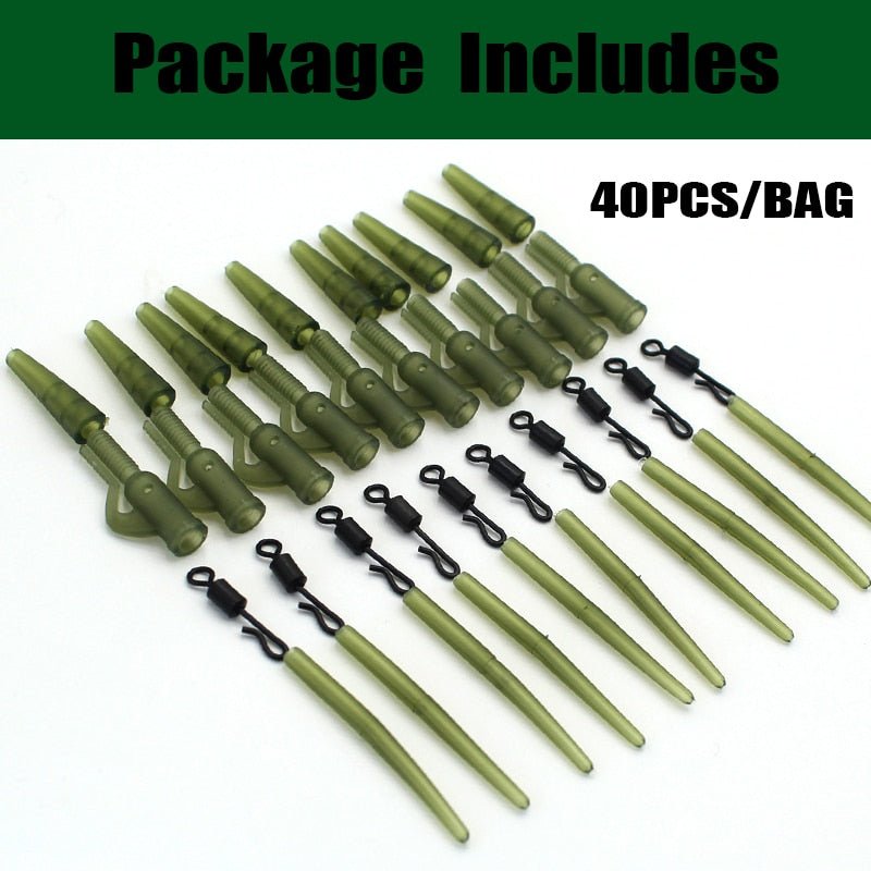 Karpervissen Accessoires - 40 Stuks - Lead Clip - Rubbers - Wartels - Anti Wirwar rubbers - Bivakshop
