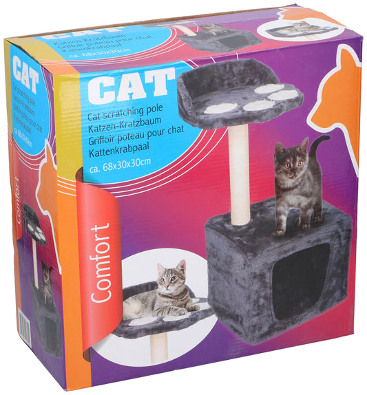 Kattenspeeltuin Deluxe - Drie-in-één krabpaal voor ultiem kattenplezier - Bivakshop