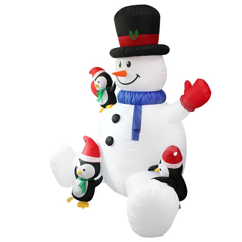 Kerst opblaasbare sneeuwpop pinguïn - Gestapeld arhat met led-verlichting - Bivakshop