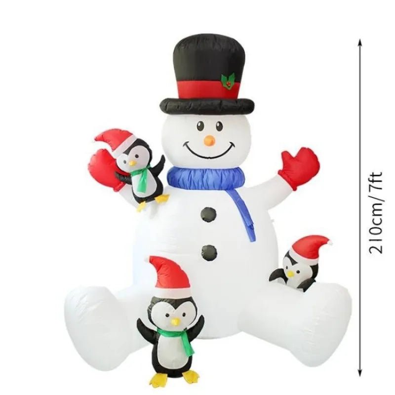 Kerst opblaasbare sneeuwpop pinguïn - Gestapeld arhat met led-verlichting - Bivakshop