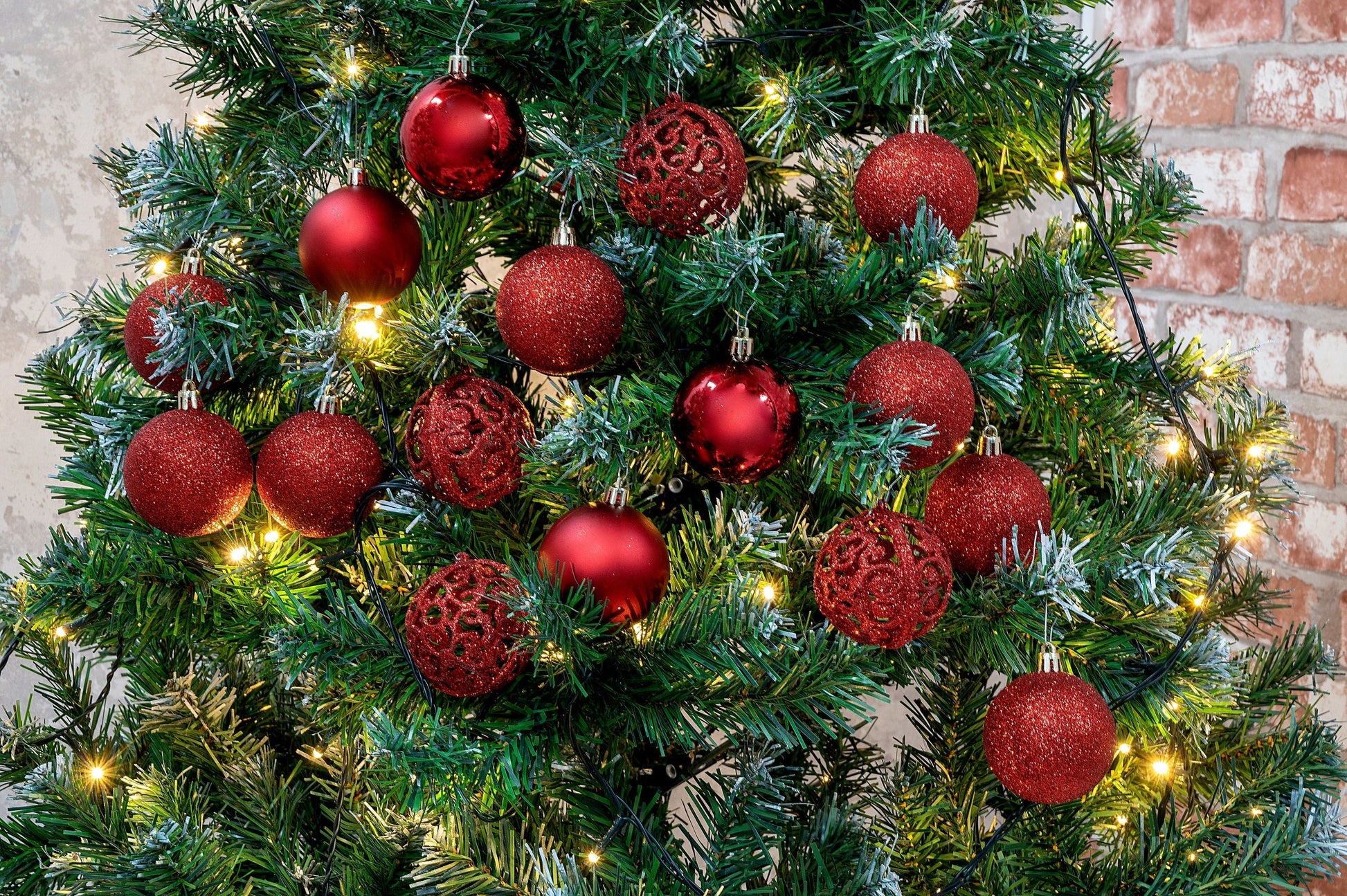 Kerstballen Set Rood 24 Stuks - Bivakshop