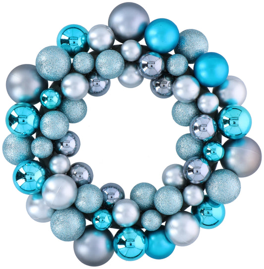 Kerstkrans Blauw Ø36X8Cm - Bivakshop