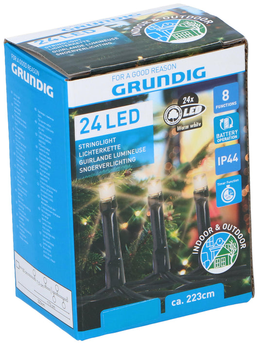 Kerstverlichting 24 Led 8 Functies In- &amp; Outdoor Op Batterijen - Bivakshop