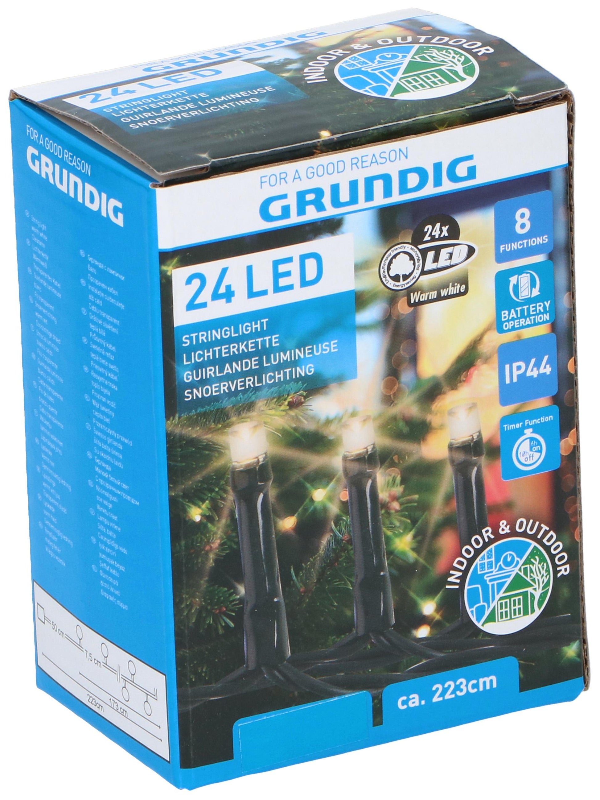 Kerstverlichting 24 Led 8 Functies In- &amp; Outdoor Op Batterijen - Bivakshop