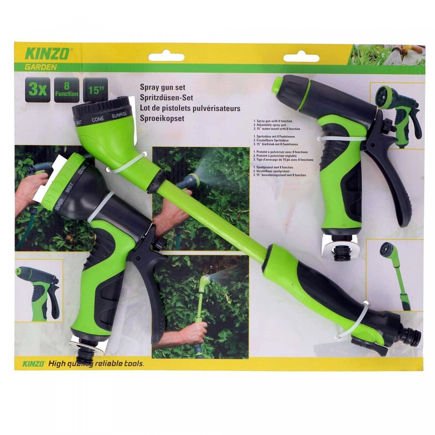 Kinzo 3-delige spuitmondset spuitpistool - Bivakshop