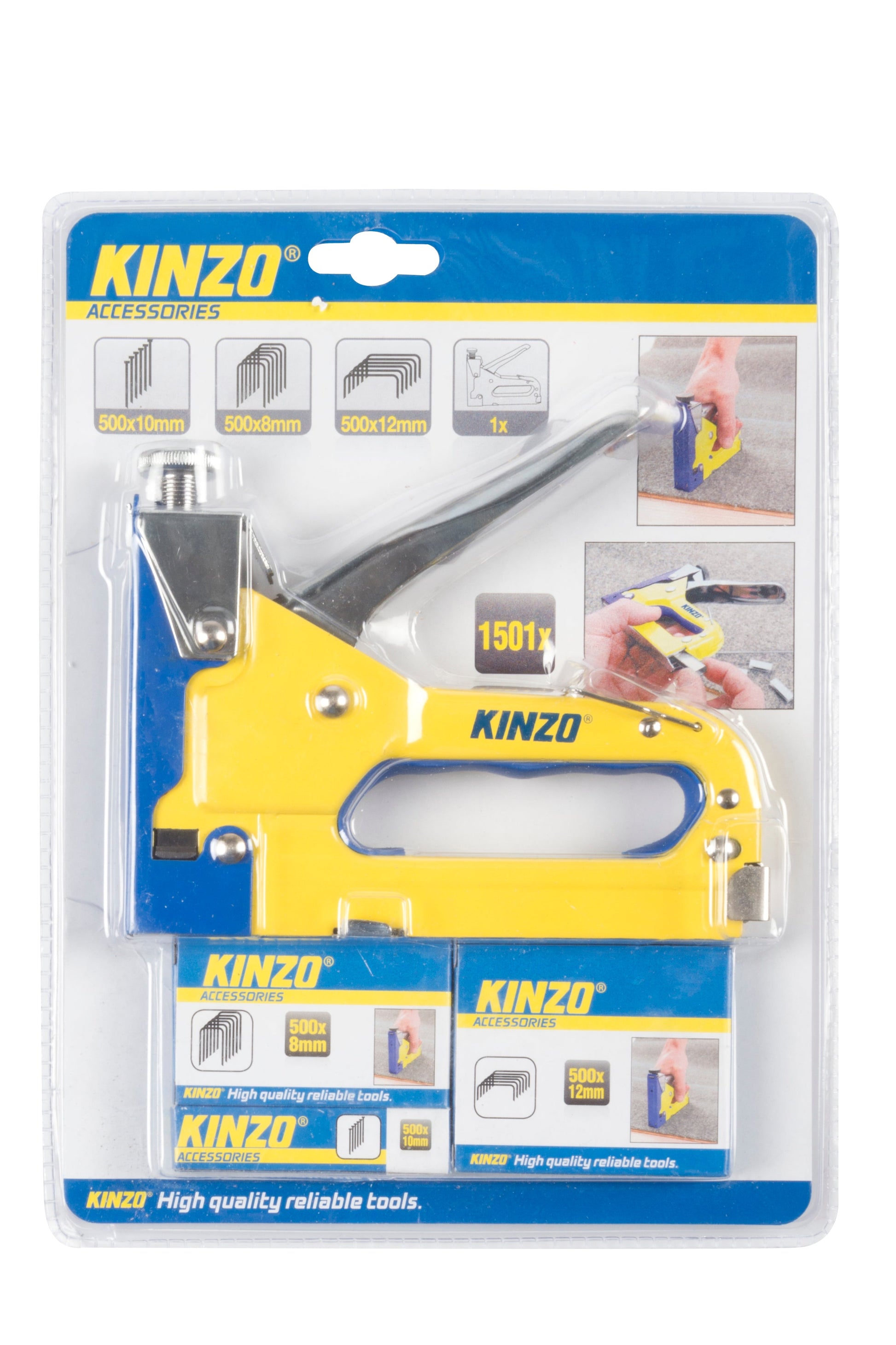 Kinzo robuuste nietmachine - Voor vloerbedekking, meubelstoffering en klussen - Bivakshop