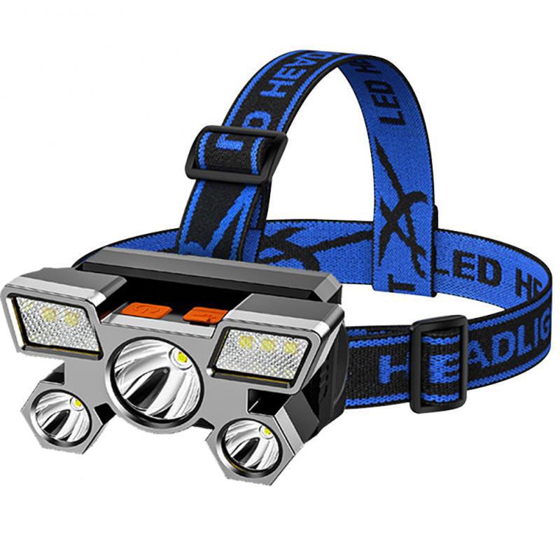 Koplamp - LED - Sterk licht - 5 koplampen - USB oplaadbaar - Bivakshop