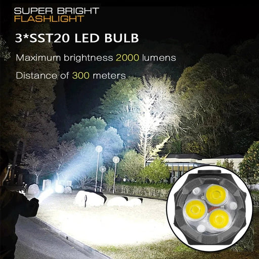 Krachtige mini EDC LED zaklamp 2000lm - USB Oplaadbaar - Camping lantaarn - Compact en draagbaar - Bivakshop