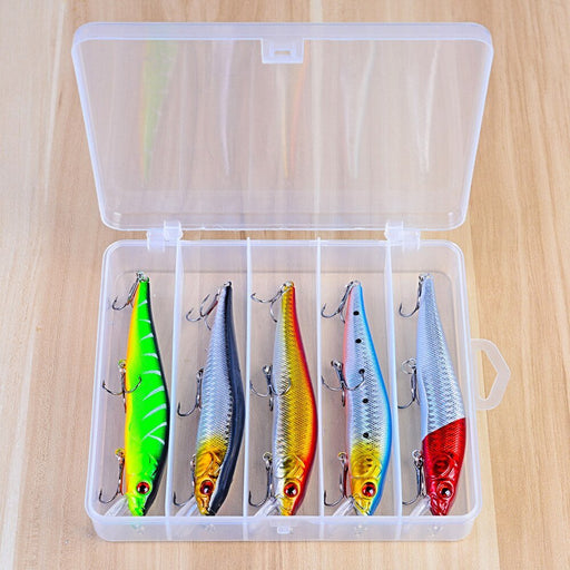 Kunstaas - Pluggen - 5 stuks incl. opbergdoos - Minnow - 140 mm- 20,5 gram - Bivakshop