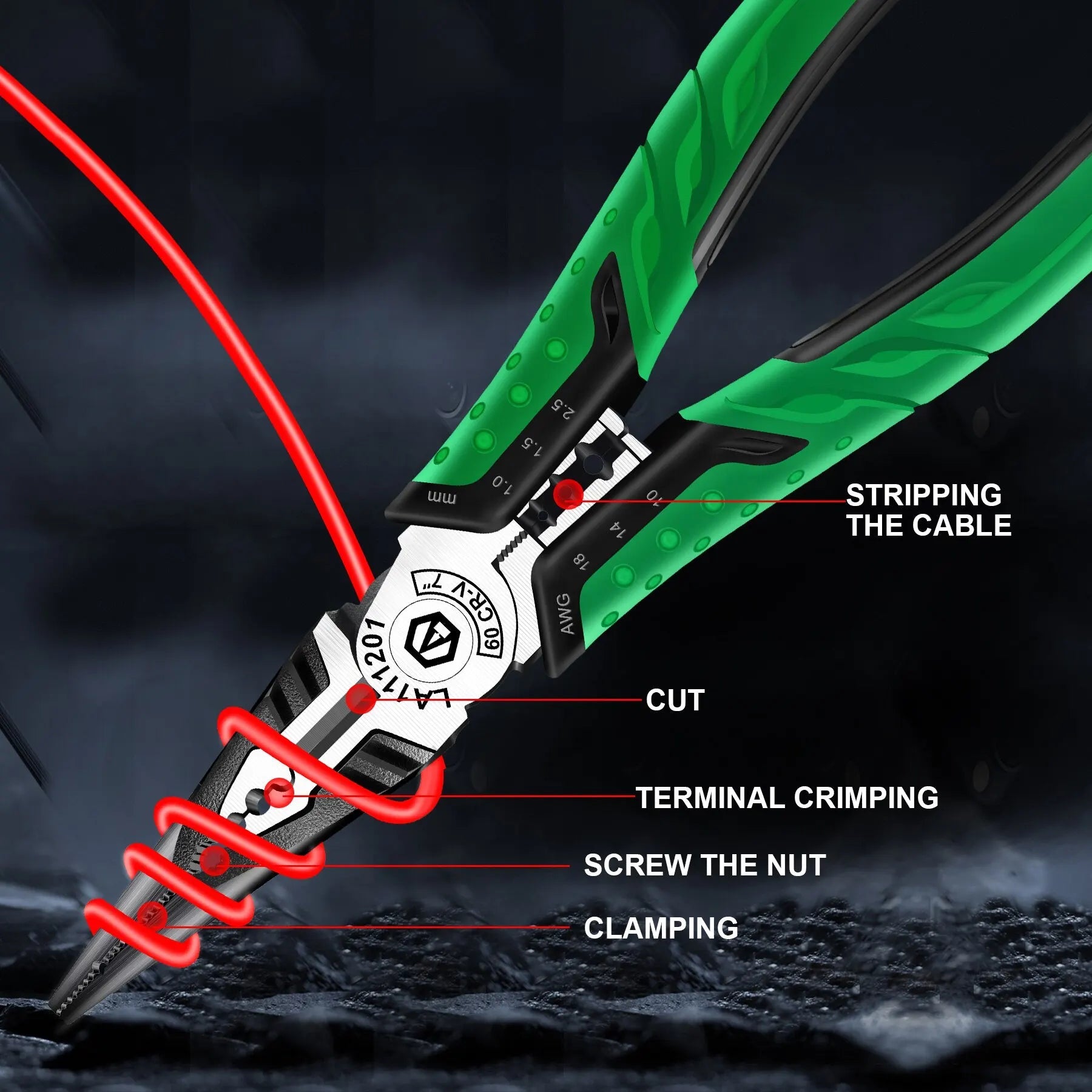 LAOA multifunctionele draadstripper en tangenset - Elektricien handgereedschap - Bivakshop