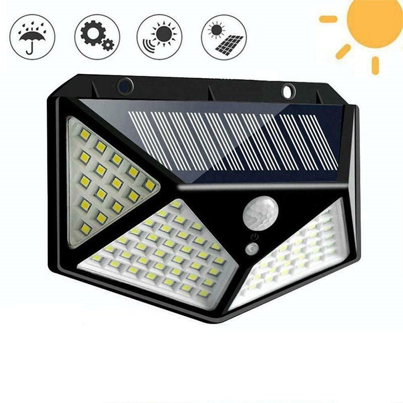 LED zonne-wandlamp - Vier zijlicht zonne-inductielamp - Buitenlamp - Bivakshop