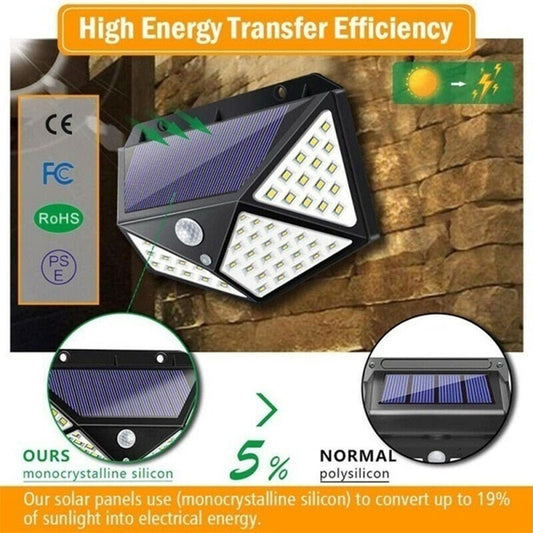 LED zonne-wandlamp - Vier zijlicht zonne-inductielamp - Buitenlamp - Bivakshop