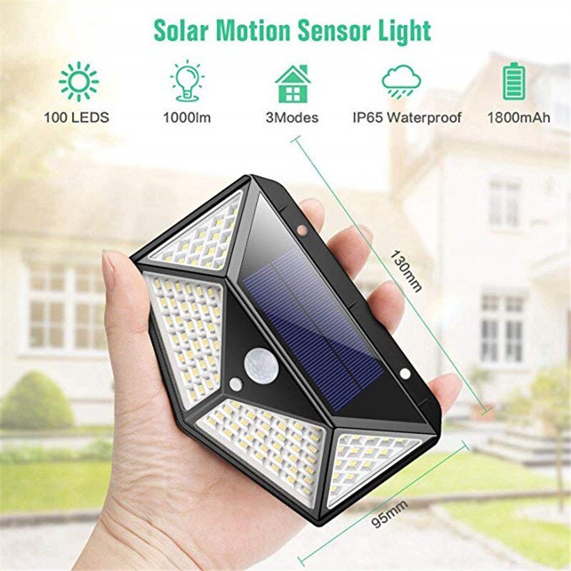 LED zonne-wandlamp - Vier zijlicht zonne-inductielamp - Buitenlamp - Bivakshop