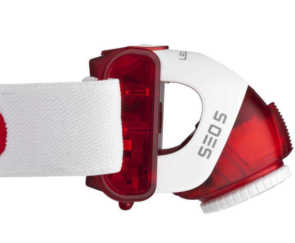 Ledlenser SEO5 rode hoofdlamp - Trendy en functioneel - Bivakshop
