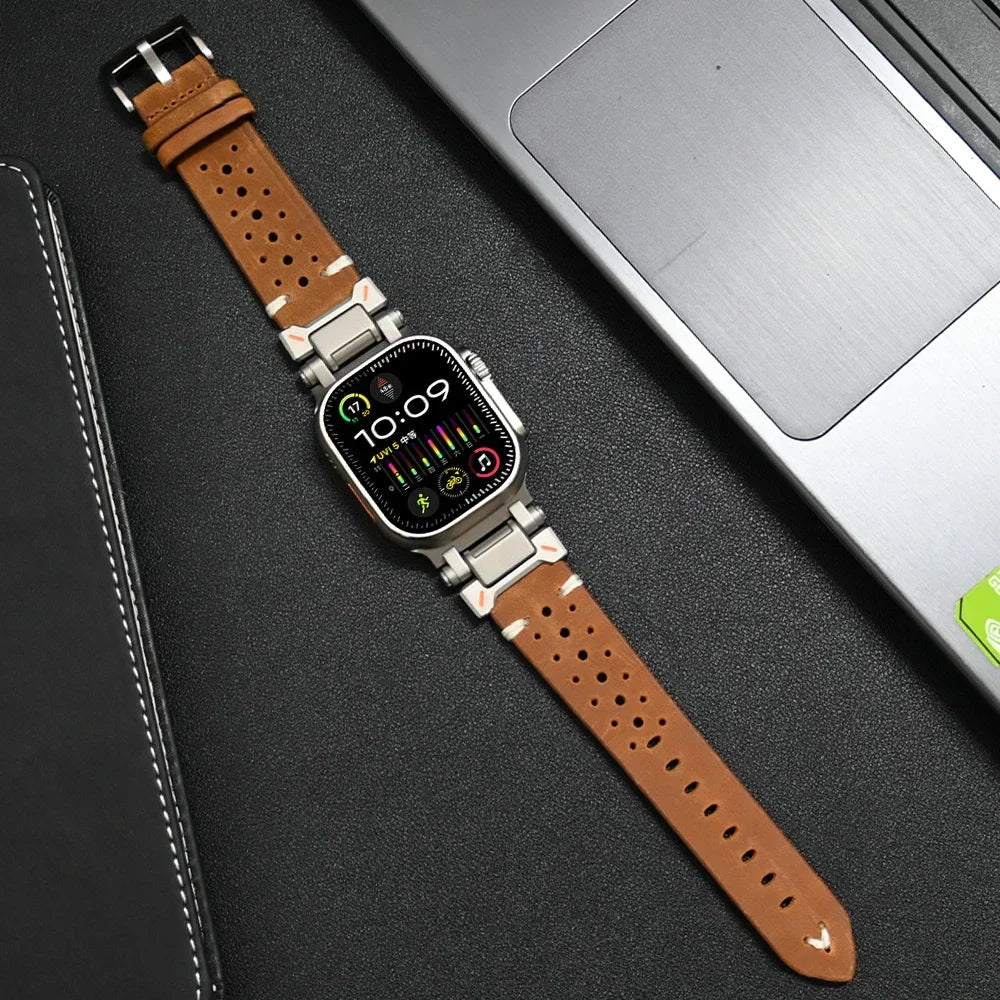 Leren band voor Apple Watch Ultra 2 - 45 en 49 mm modellen - Bivakshop