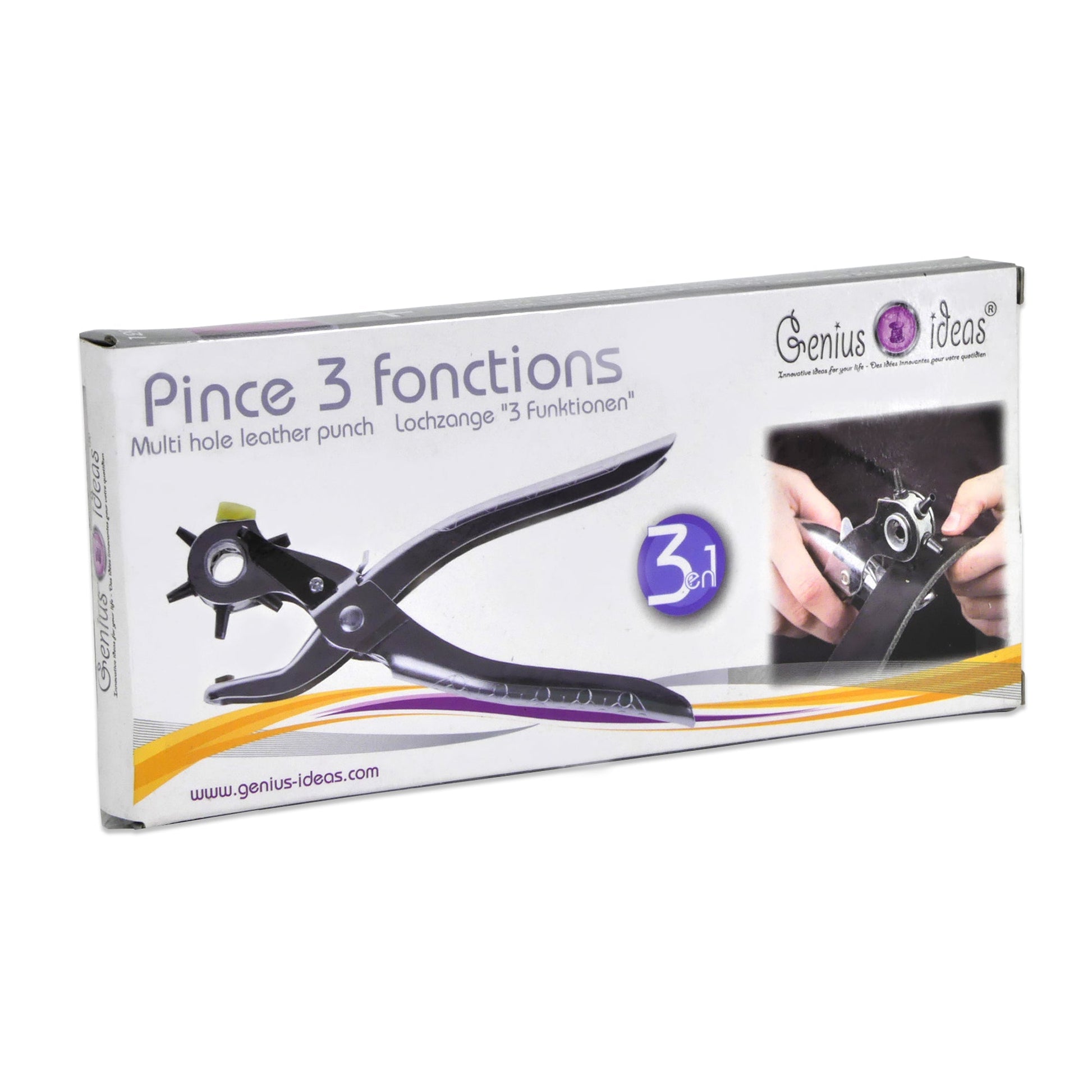 Leren perforator met meerdere gaten - 3 functies ponstang - Bivakshop
