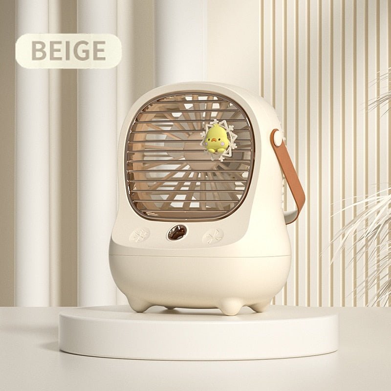 Leuke mini USB desktop stille ventilator - Draadloos draagbaar met luchtbevochtiger - Bivakshop
