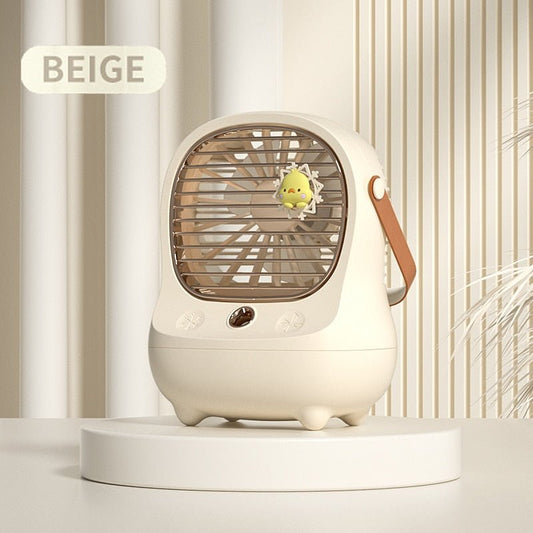 Leuke mini USB desktop stille ventilator - Draadloos draagbaar met luchtbevochtiger - Bivakshop