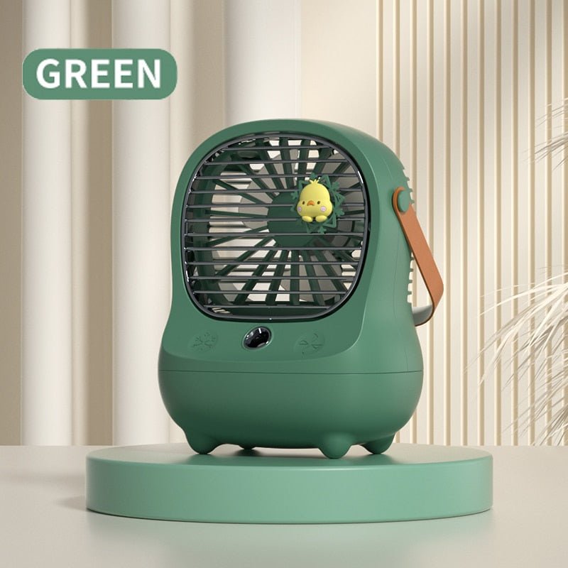 Leuke mini USB desktop stille ventilator - Draadloos draagbaar met luchtbevochtiger - Bivakshop
