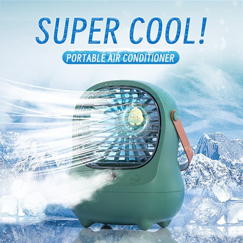 Leuke mini USB desktop stille ventilator - Draadloos draagbaar met luchtbevochtiger - Bivakshop