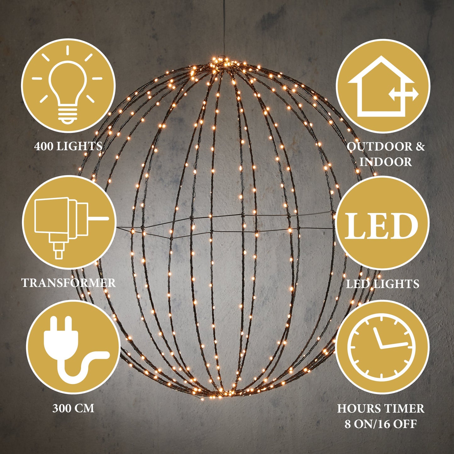 Lichtbol Kerstverlichting Led Ø 60 Cm - Bivakshop