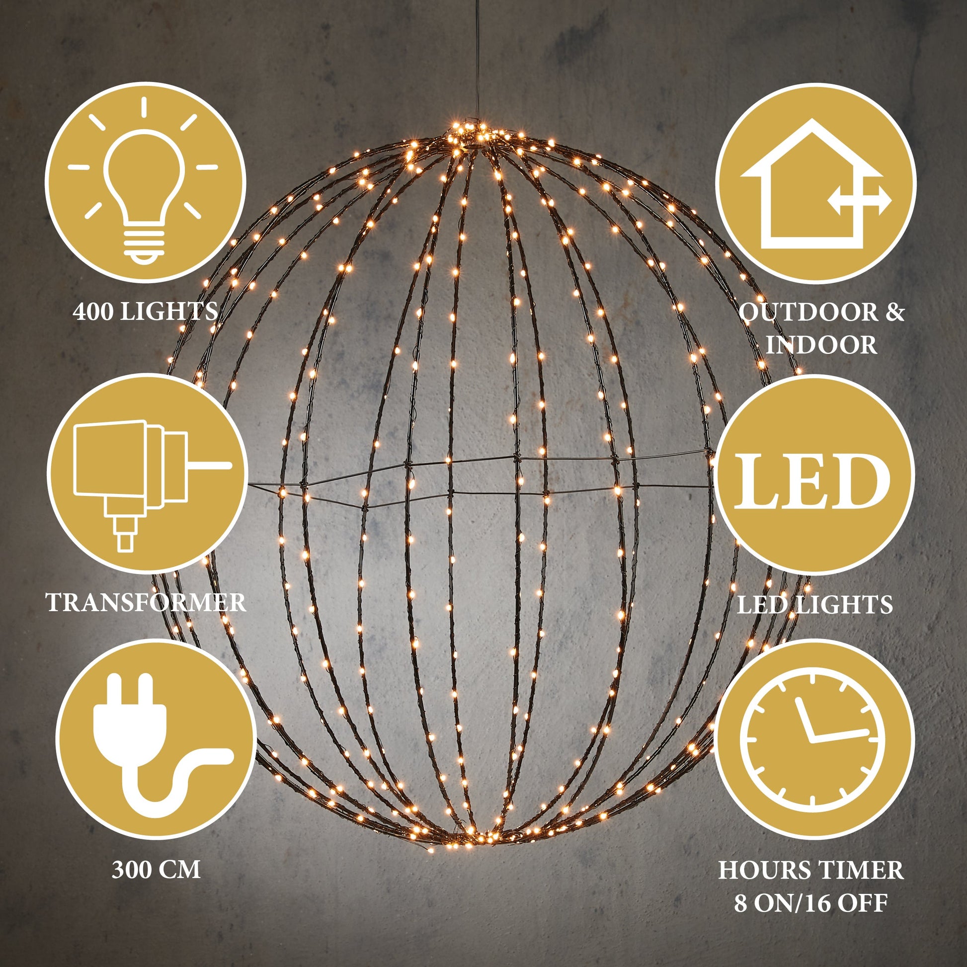 Lichtbol Kerstverlichting Led Ø 60 Cm - Bivakshop