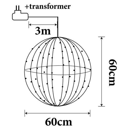 Lichtbol Kerstverlichting Led Ø 60 Cm - Bivakshop