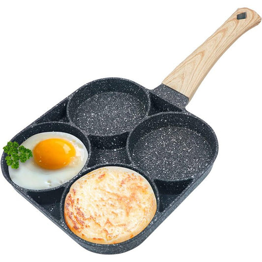 LMETJMA Ei koekenpan - Anti-Aanbak pannenkoek pan - Geschikt voor gasfornuis en inductiekookplaat - Kookgerei van hoge kwaliteit - Bivakshop