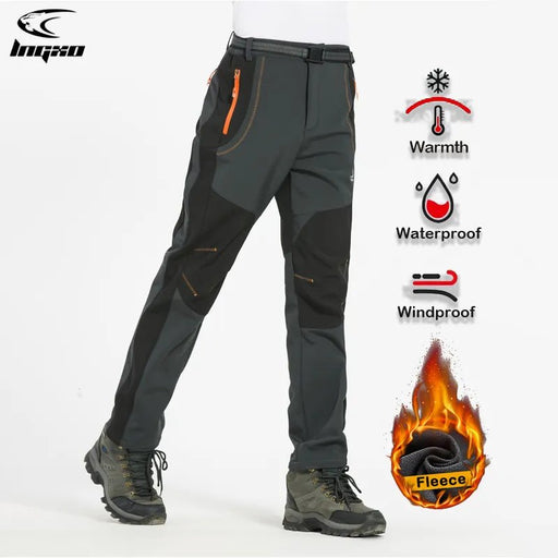 LNGXO dikke warme fleece wandelpants heren - Winter waterdichte en winddichte - Bivakshop