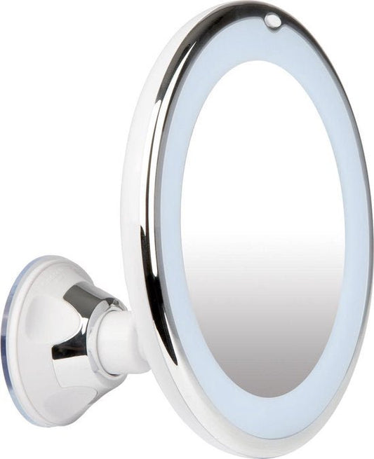 Make-Up spiegel met led verlichting en zuignap - 360° verstelbaar 10x vergroot - Bivakshop