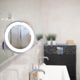 Bespaar 6% Make-Up spiegel met led verlichting en zuignap - 360° verstelbaar 10x vergroot