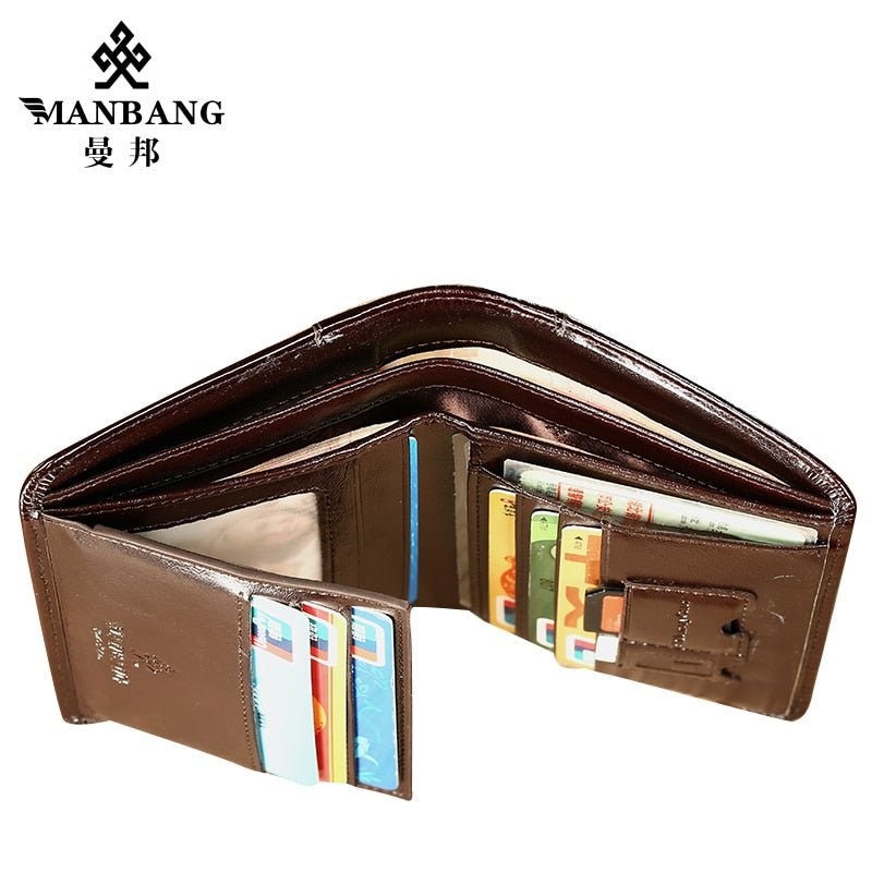 ManBang 2017 nieuwe korte lederen portemonnee voor mannen - Mode en kwaliteit - Bivakshop