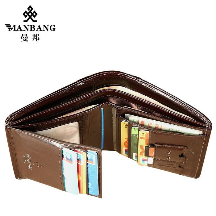 ManBang 2017 nieuwe korte lederen portemonnee voor mannen - Mode en kwaliteit - Bivakshop