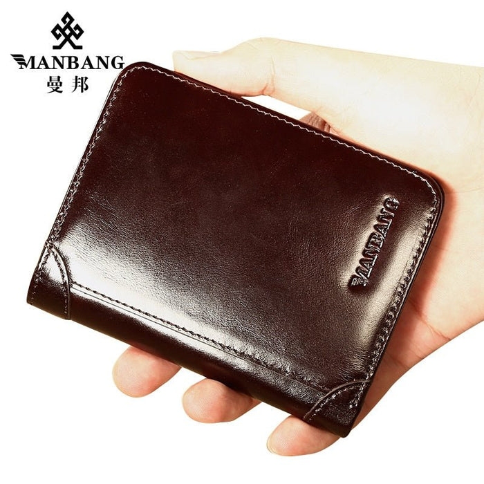 ManBang 2017 nieuwe korte lederen portemonnee voor mannen - Mode en kwaliteit - Bivakshop
