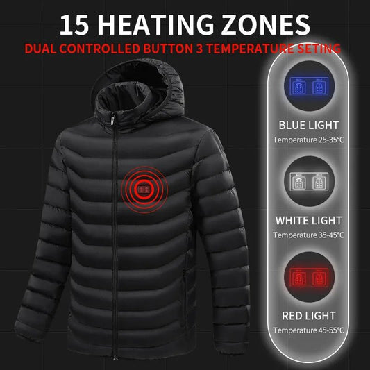 Mannen 2 t/m 21 gebieden verwarmde jas - Winterse warmte voor outdoor avonturen! - Bivakshop