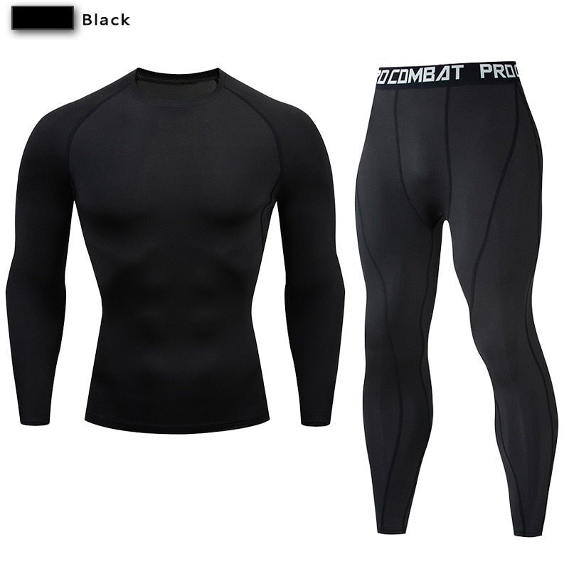 Mannen Compressie Sportkleding - Jogging - Fitness kleding - MMA kleding. - Bivakshop