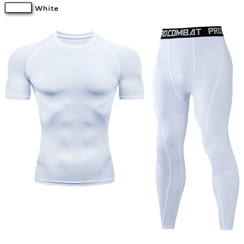 Mannen Compressie Sportkleding - Jogging - Fitness kleding - MMA kleding. - Bivakshop