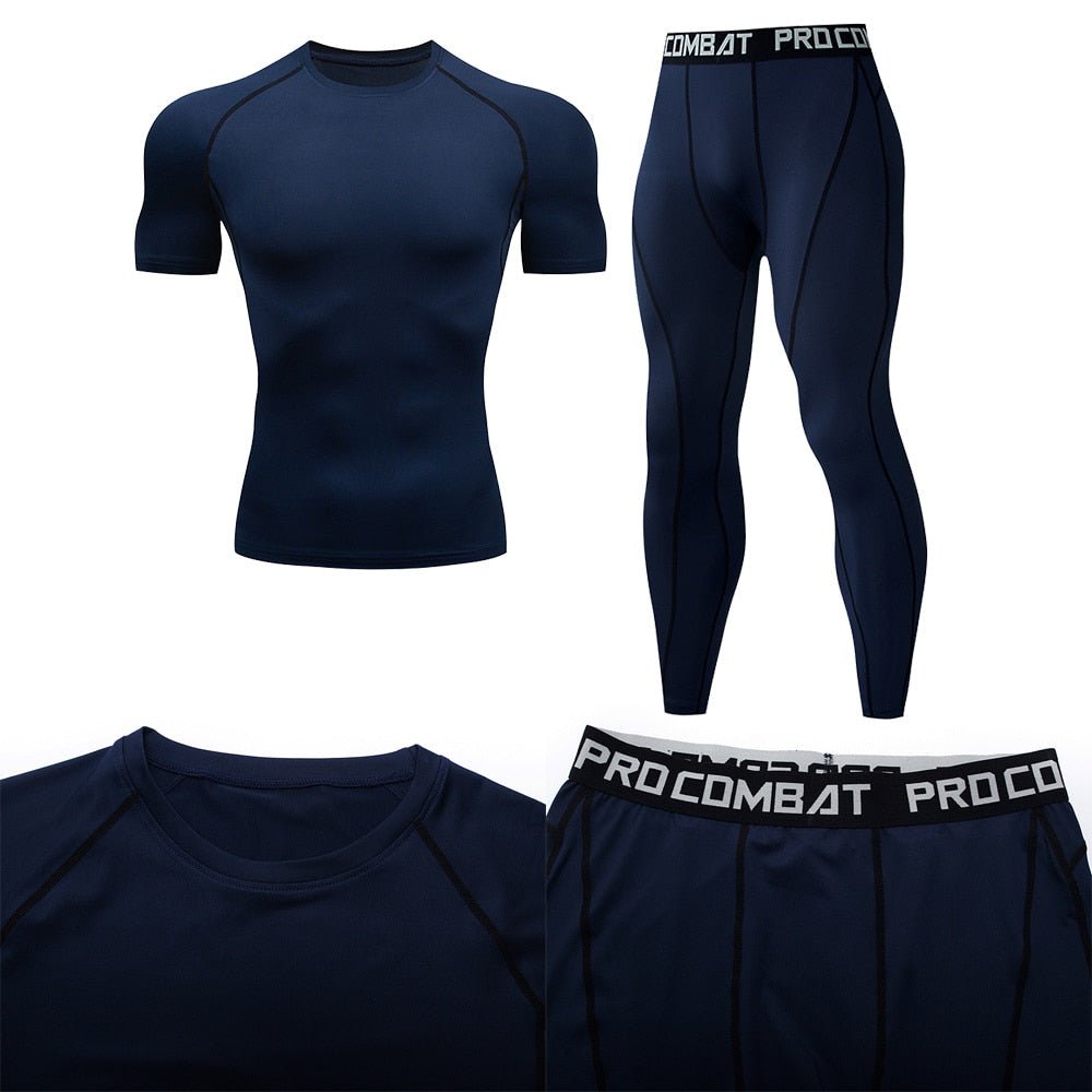 Mannen Compressie Sportkleding - Jogging - Fitness kleding - MMA kleding. - Bivakshop