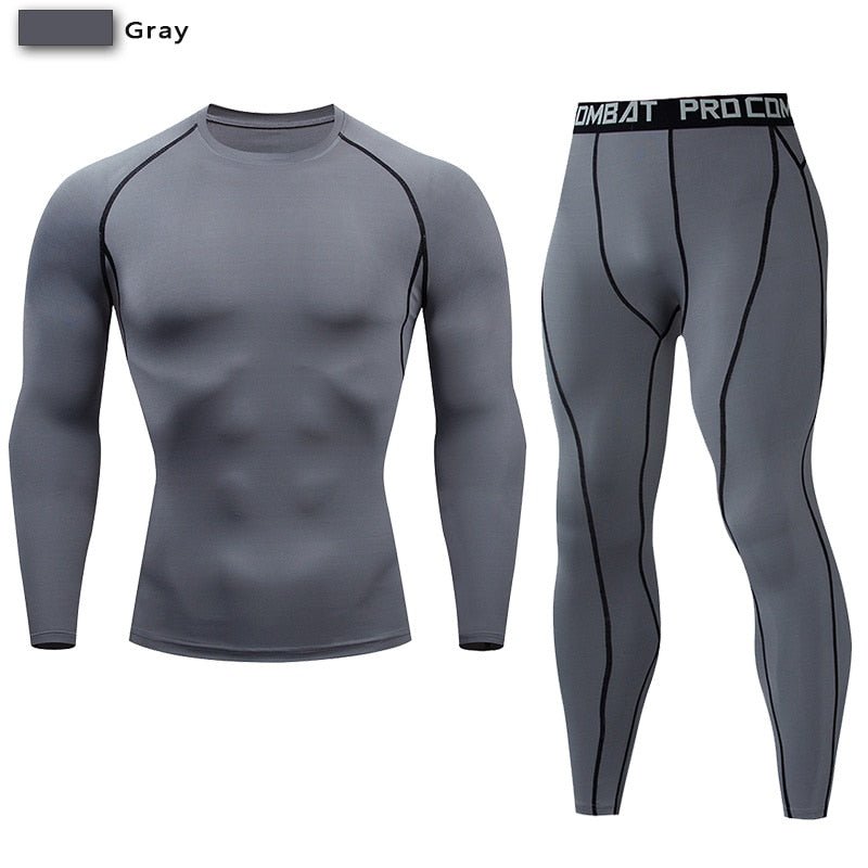 Mannen Compressie Sportkleding - Jogging - Fitness kleding - MMA kleding. - Bivakshop