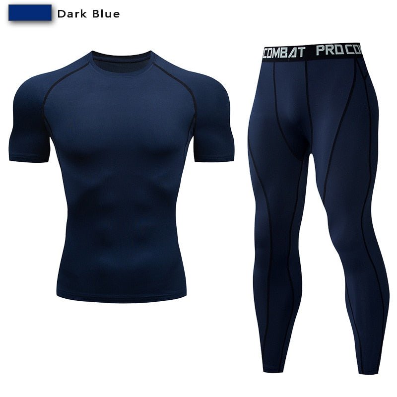 Mannen Compressie Sportkleding - Jogging - Fitness kleding - MMA kleding. - Bivakshop