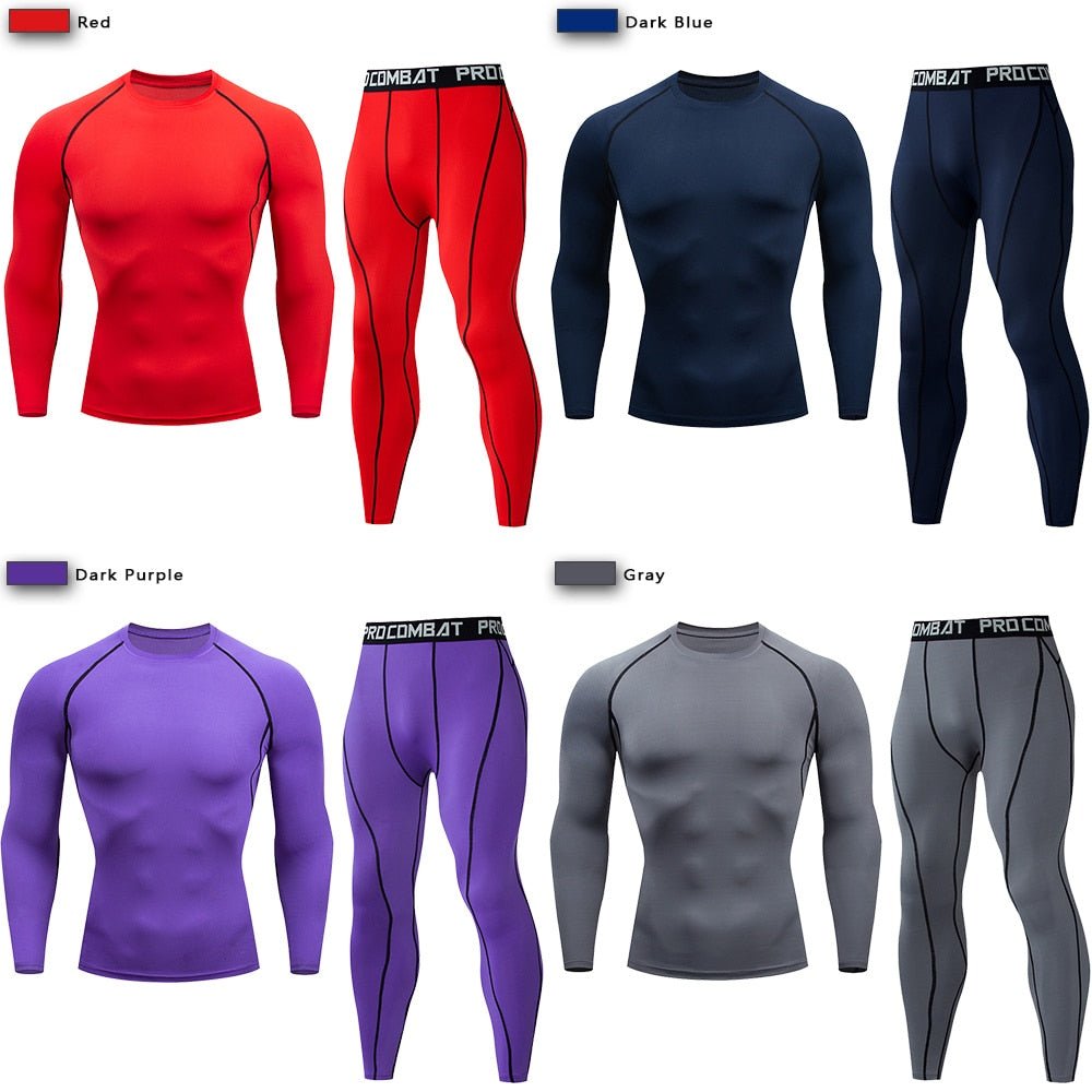 Mannen Compressie Sportkleding - Jogging - Fitness kleding - MMA kleding. - Bivakshop