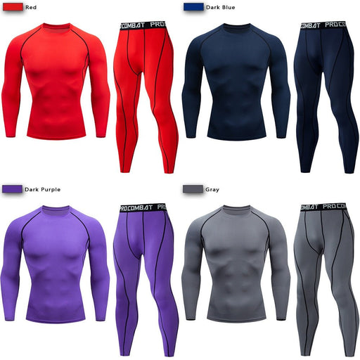 Mannen Compressie Sportkleding - Jogging - Fitness kleding - MMA kleding. - Bivakshop