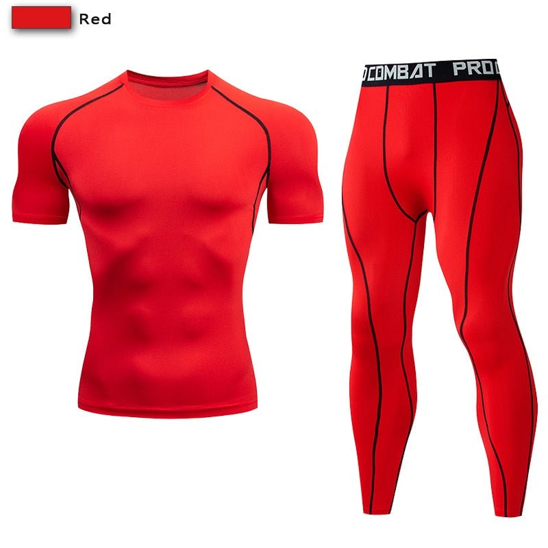 Mannen Compressie Sportkleding - Jogging - Fitness kleding - MMA kleding. - Bivakshop