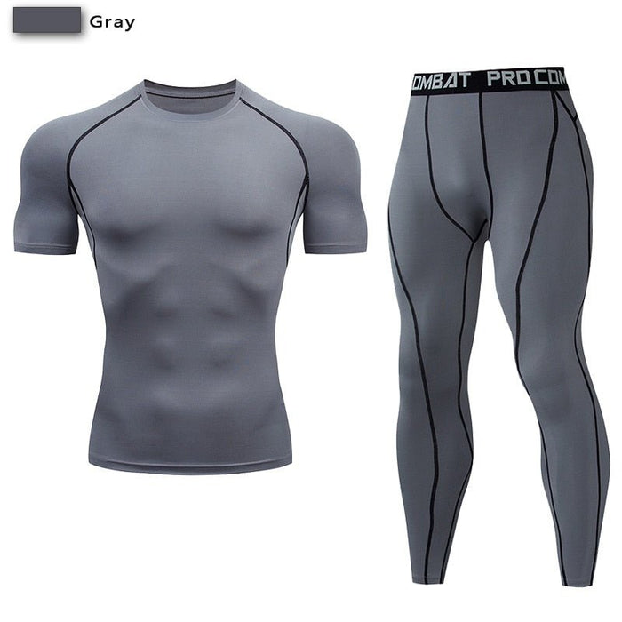 Mannen Compressie Sportkleding - Jogging - Fitness kleding - MMA kleding. - Bivakshop