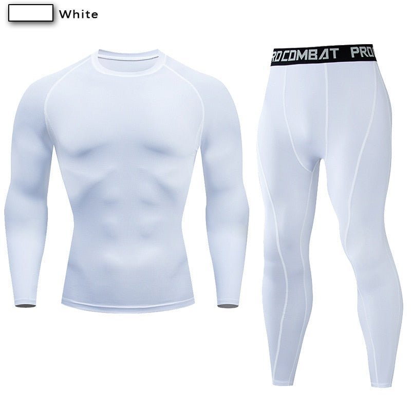 Mannen Compressie Sportkleding - Jogging - Fitness kleding - MMA kleding. - Bivakshop